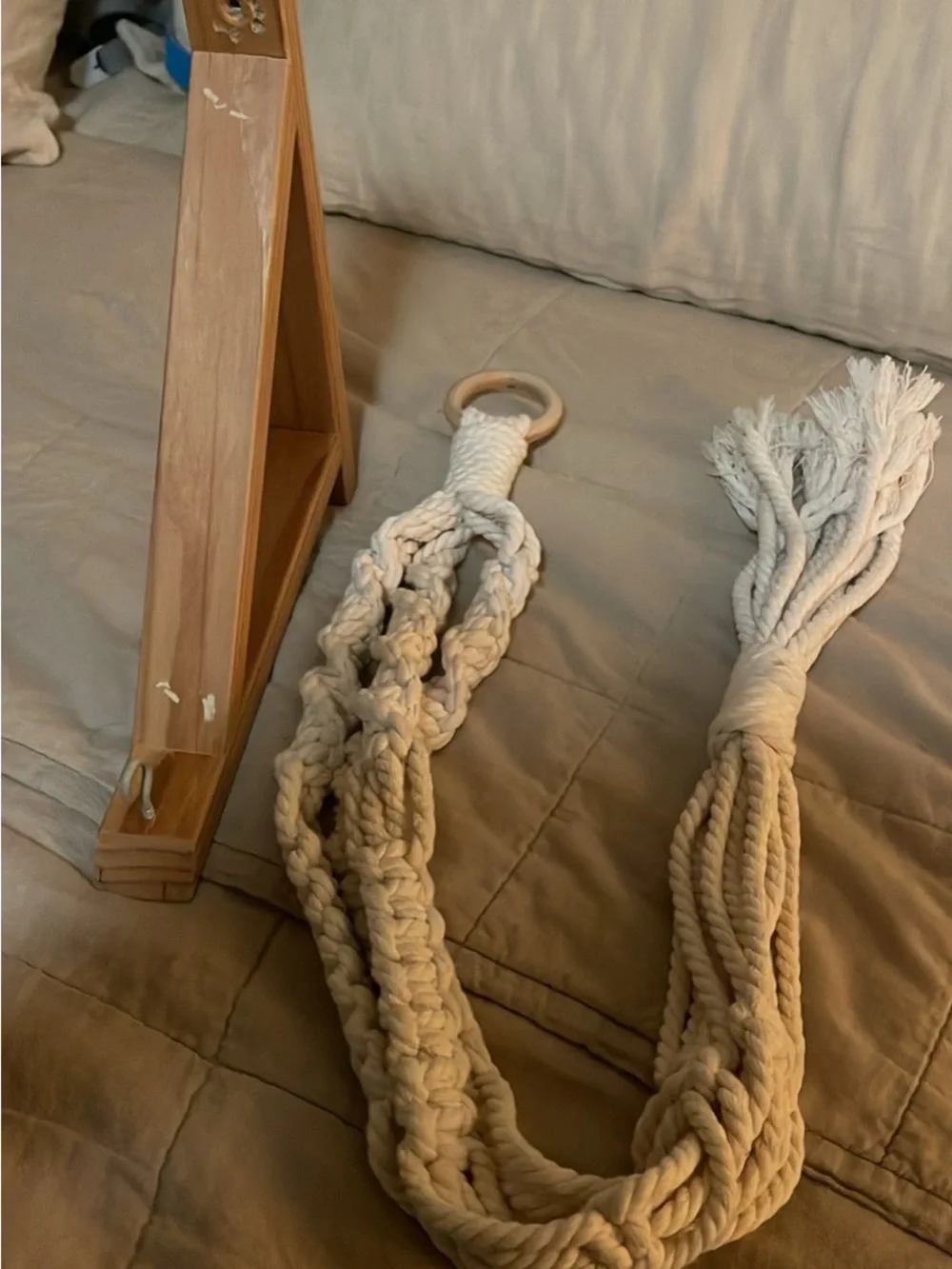 Handcrafted Macramé Plant Hanger - Cream